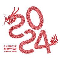 Happy chinese new year 2024 year of the chinese dragon zodiac vector