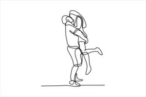 continuous line illustration of couple making out vector