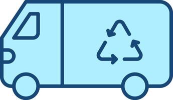 Recycling Truck Icon In Blue Color. vector