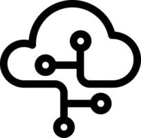 Cloud computing icon in line art. vector