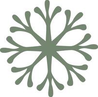 Green snowflake in flat style. vector