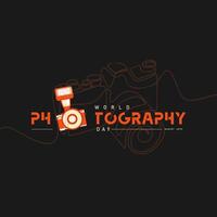 World photography day vector, typography design with camera. good template for world photography day design. vector