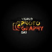 World photography day vector, typography design with camera. good template for world photography day design. vector