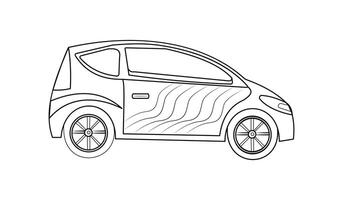 familia coche aislado en blanco antecedentes vector