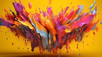 abstract art with colorful splash 3d photo