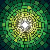 Abstract mosaic green background with concentric circles vector