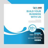 Social Media Post and web internet ads template,  Editable minimal Digital marketing agency square banner template vector