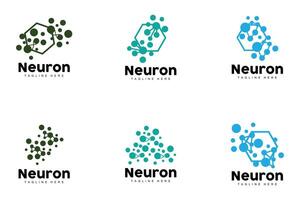 neurona logo, cel adn red vector, y partícula tecnología, sencillo ilustración modelo diseño vector
