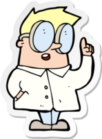 sticker of a cartoon scientist png