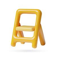 Ladder icon 3d render portable folding stepladder minimal three dimensional cute illustration vector