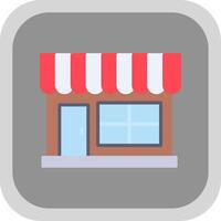 Grocery Store Flat Round Corner Icon vector