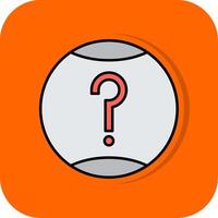 Question Filled Orange background Icon vector