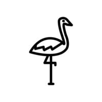 flamingo bird tropical icon vector