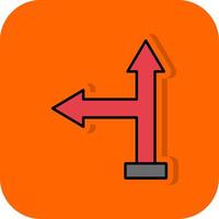 Go Left Filled Orange background Icon vector