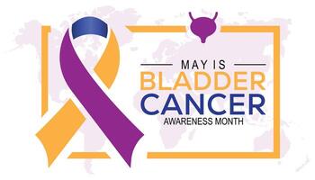 Bladder Cancer Awareness Month observed every year in May. Template for background, banner, card, poster with text inscription. vector