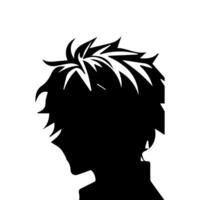 hombre silueta perfil imagen anime estilo vector