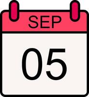 September Line Filled Icon vector