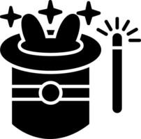 icono de glifo de sombrero mágico vector