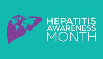 Hepatitis awareness month observed every year in May. Template for background, banner, card, poster with text inscription. vector