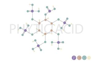 fítico ácido molecular esquelético químico fórmula vector