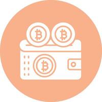 Bitcoin Wallet Glyph Multi Circle Icon vector