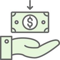 Receive Money Fillay Icon Design vector