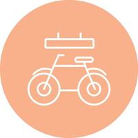 bicicleta línea multi circulo icono vector