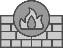 Firewall Line Filled Greyscale Icon Design vector