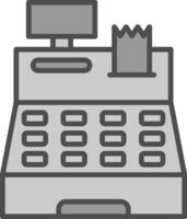 Cash Register Line Filled Greyscale Icon Design vector