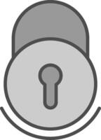 Lock Line Filled Greyscale Icon Design vector