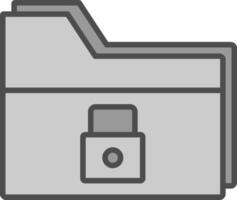 Folder Security Line Filled Greyscale Icon Design vector