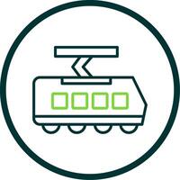 Tram Line Circle Icon Design vector