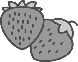 Strawberries Line Filled Greyscale Icon Design vector