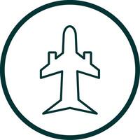 Plane Line Circle Icon Design vector