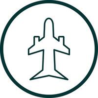 Plane Line Circle Icon Design vector