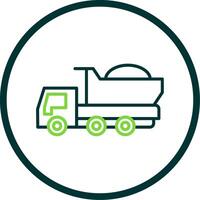 Dumper Truck Line Circle Icon Design vector