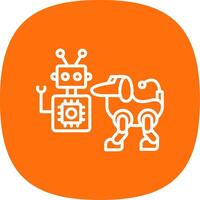 Robot Line Curve Icon Design vector