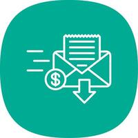 Inbox Line Curve Icon Design vector