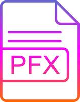 pfx archivo formato línea degradado icono diseño vector