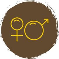 Gender Sign Line Circle Sticker Icon vector