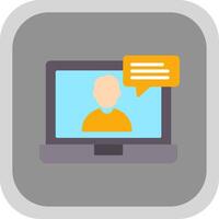 OnLine Circle Multi Circle chat Flat round corner Icon Design vector