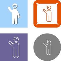 Waving to people Icon Design vector