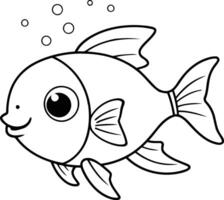 Cute cartoon fish. Isolated on white background. vector