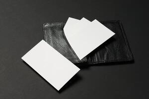 Mockup of business cards for branding photo