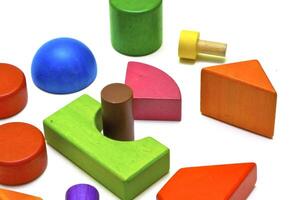 Colored wooden toys photo