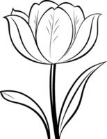 Tulip flower icon. Outline illustration of tulip flower icon for web vector