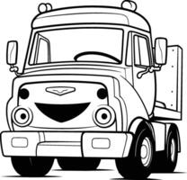 Illustration of a truck with a smile on a white background. vector