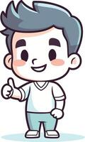 Boy Thumbs Up - Cute Cartoon Character Illustration Design vector