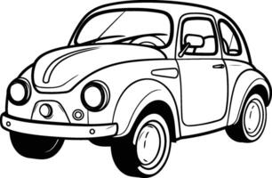 Retro car isolated on white background. Hand drawn illustration. vector