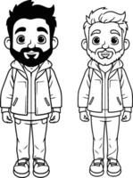 linda hombres con invierno ropa dibujos animados ilustración gráfico diseño ilustración gráfico diseño vector